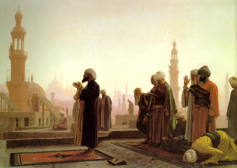 Jean Leon Gerome Prayer on the Rooftops of Cairo oil painting picture